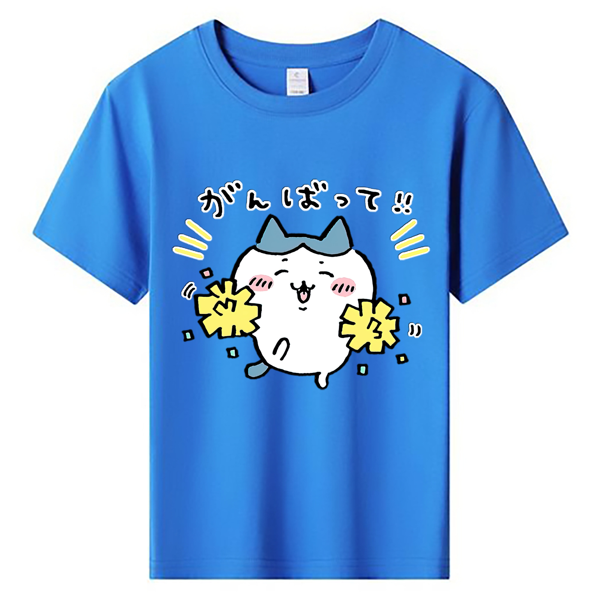 （画像用） ちいかわ ハチワレ Chii-kawa hachiware 綿100％キッズTシャツ（フロントプリント）
